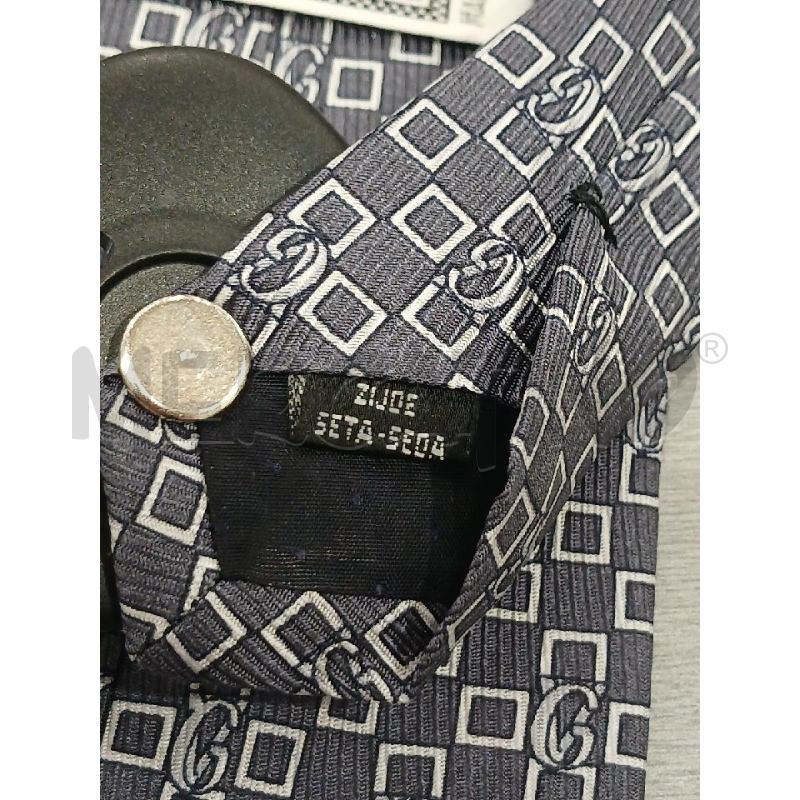CRAVATTA GIANNI VERSACE SETA GRIGIA BLU QUADRI LOGO G | Mercatino dell'Usato Salerno fratte 3