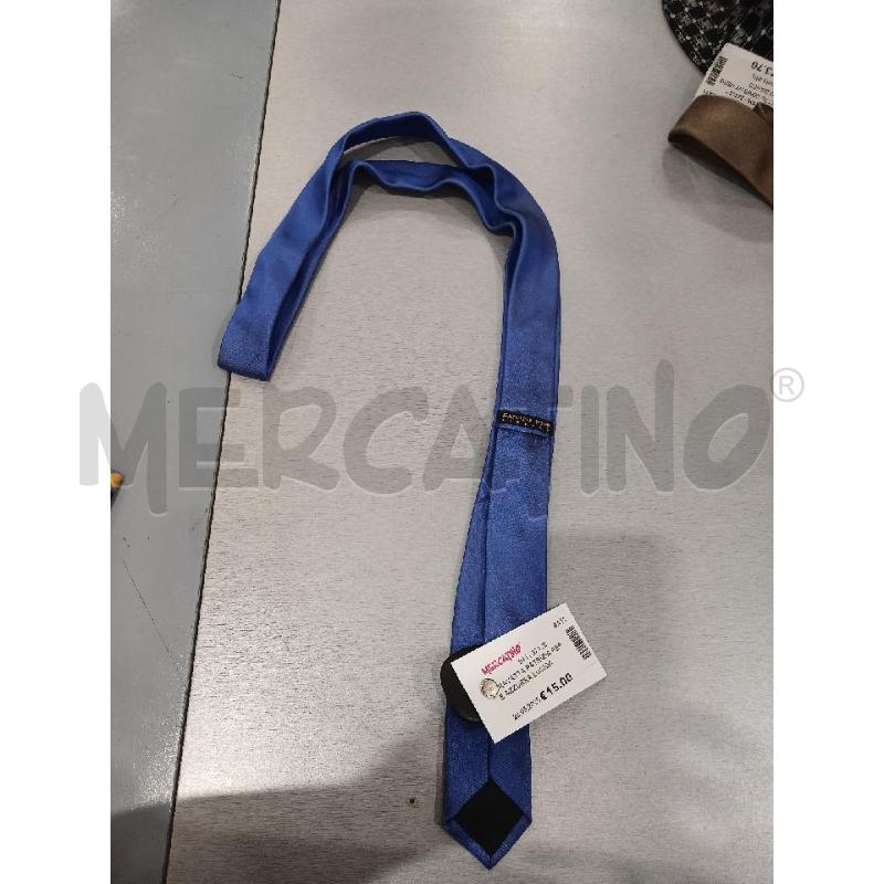 CRAVATTA PATRIZIA PEPE AZZURRA LUCIDA SETA | Mercatino dell'Usato Salerno fratte 2