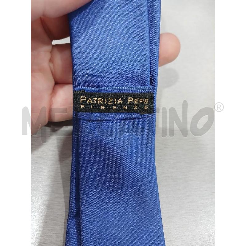 CRAVATTA PATRIZIA PEPE AZZURRA LUCIDA SETA | Mercatino dell'Usato Salerno fratte 3