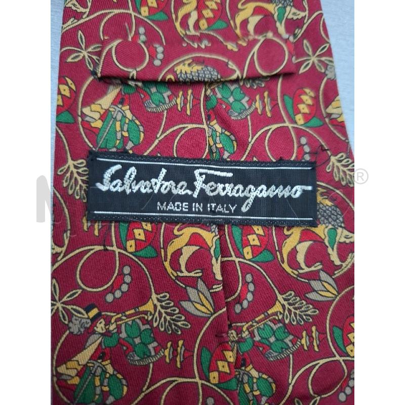 CRAVATTA SALVATORE FERRAGAMO FANTASIA CAMMELLI E LEOPARDI | Mercatino dell'Usato Salerno fratte 3