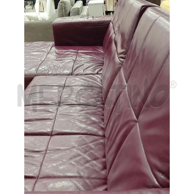 DIVANO 3 POSTI PELLE CON CHAISE LONGUE PRUGNA 300 X 170 CM SEDUTE D'ARTE CON CERTIFICATO | Mercatino dell'Usato Salerno fratte 5