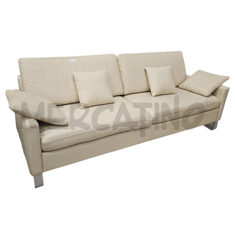 DIVANO PELLE BEIGE 230 CM X 80 | Mercatino dell'Usato Salerno fratte 1