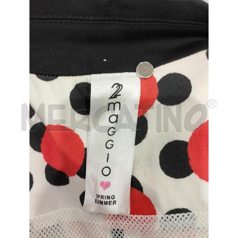 GIACCA DONNA 2MAGGIO BASE BIANCA POIS ARANCIO E NERI | Mercatino dell'Usato Salerno fratte 3