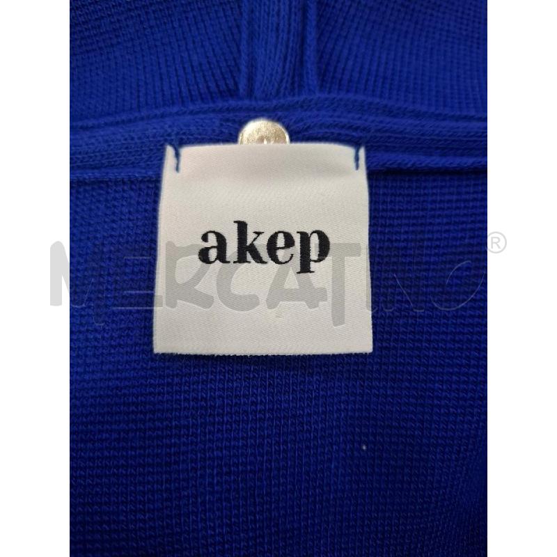 GIACCA DONNA AKEP BLU ELETTRICO BORDI GRIGI PIE DE POULE LUNGA | Mercatino dell'Usato Salerno fratte 3
