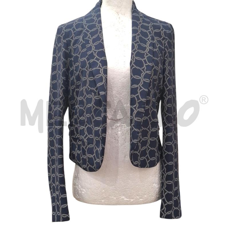 GIACCA DONNA CAMOMILLA BLU STAMPA BEIGE NODI | Mercatino dell'Usato Salerno fratte 1