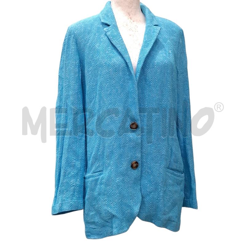 GIACCA DONNA FALCONERI CELESTE MISTO LINO/COTONE  TG.L | Mercatino dell'Usato Salerno fratte 1