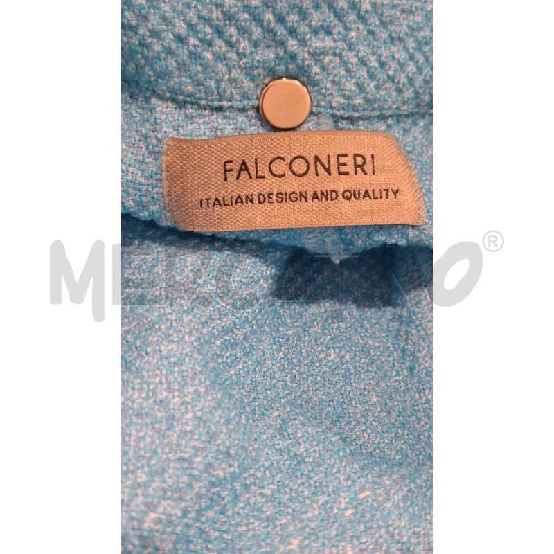GIACCA DONNA FALCONERI CELESTE MISTO LINO/COTONE  TG.L | Mercatino dell'Usato Salerno fratte 3