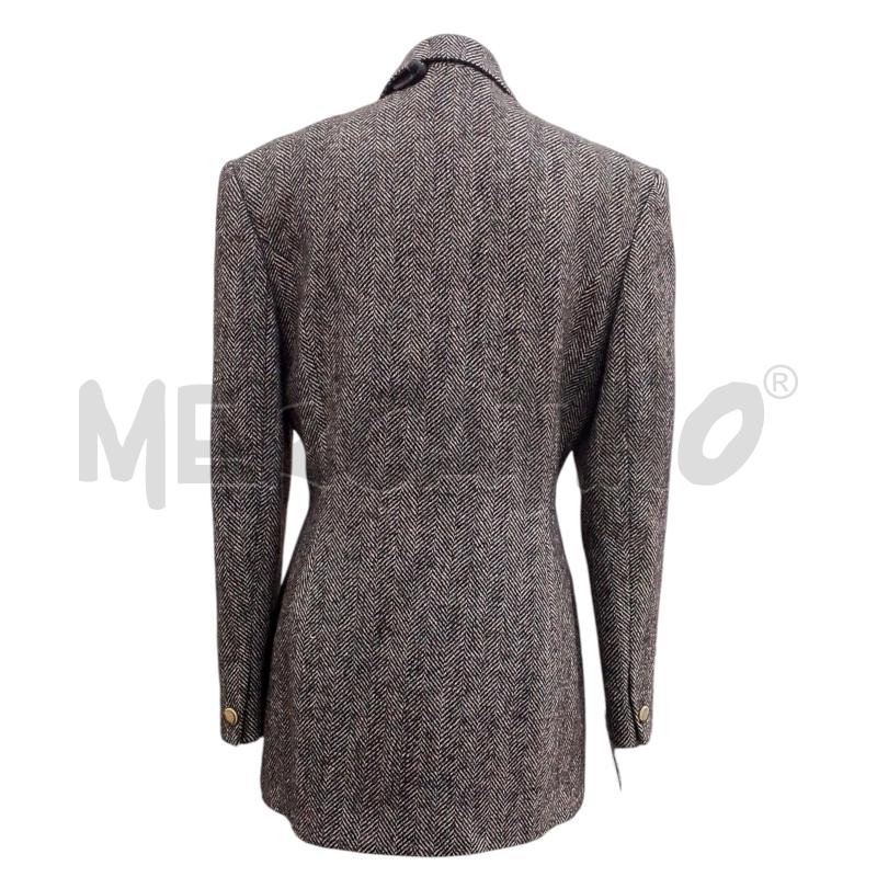 GIACCA DONNA LES COPAINS SPIGATA NERA BIANCA 100X100 LANA | Mercatino dell'Usato Salerno fratte 2