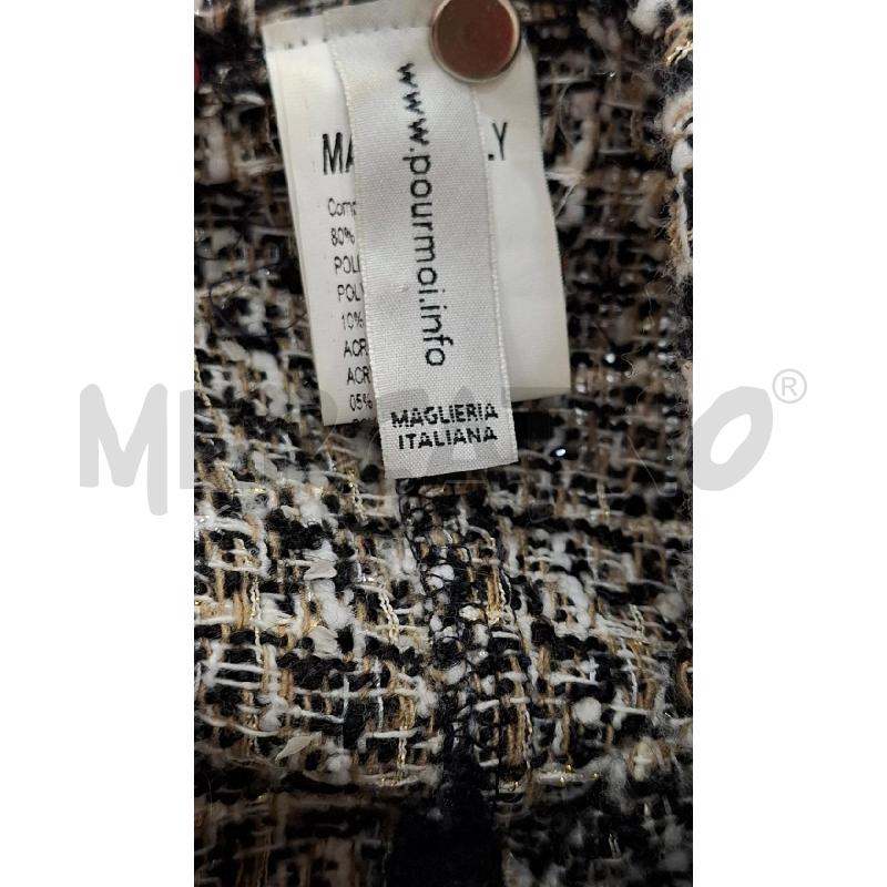 GIACCA DONNA TWEED NERO BIANCO DORATO | Mercatino dell'Usato Salerno fratte 3