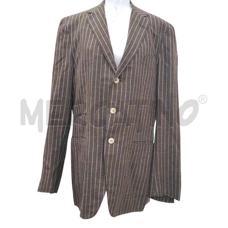 GIACCA UOMO SARTORIA CARUSO MARRONE RIGHE BEIGE | Mercatino dell'Usato Salerno fratte 1
