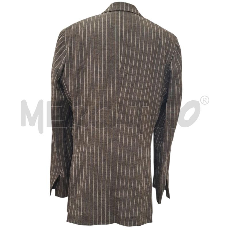 GIACCA UOMO SARTORIA CARUSO MARRONE RIGHE BEIGE | Mercatino dell'Usato Salerno fratte 2