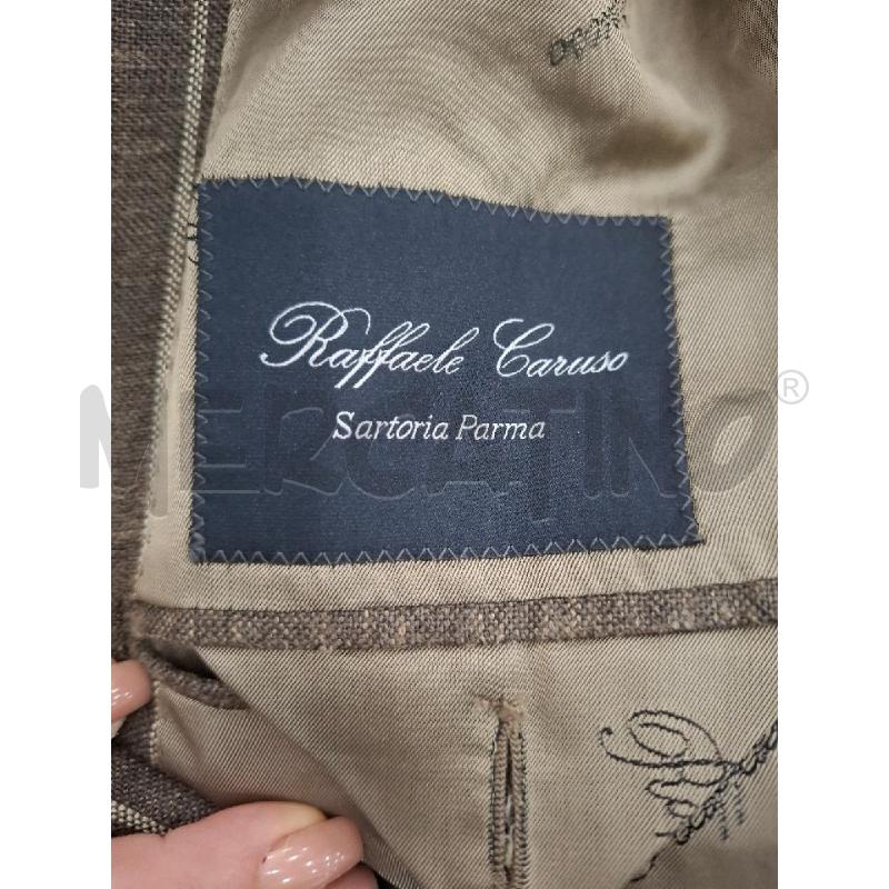 GIACCA UOMO SARTORIA CARUSO MARRONE RIGHE BEIGE | Mercatino dell'Usato Salerno fratte 3