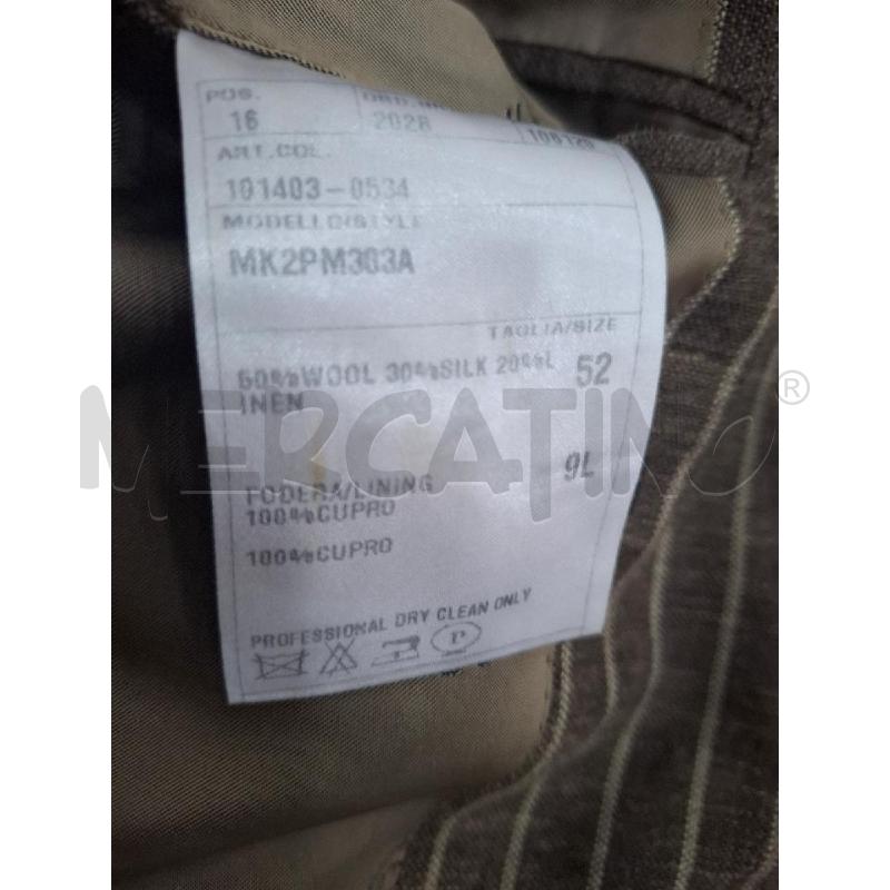 GIACCA UOMO SARTORIA CARUSO MARRONE RIGHE BEIGE | Mercatino dell'Usato Salerno fratte 4