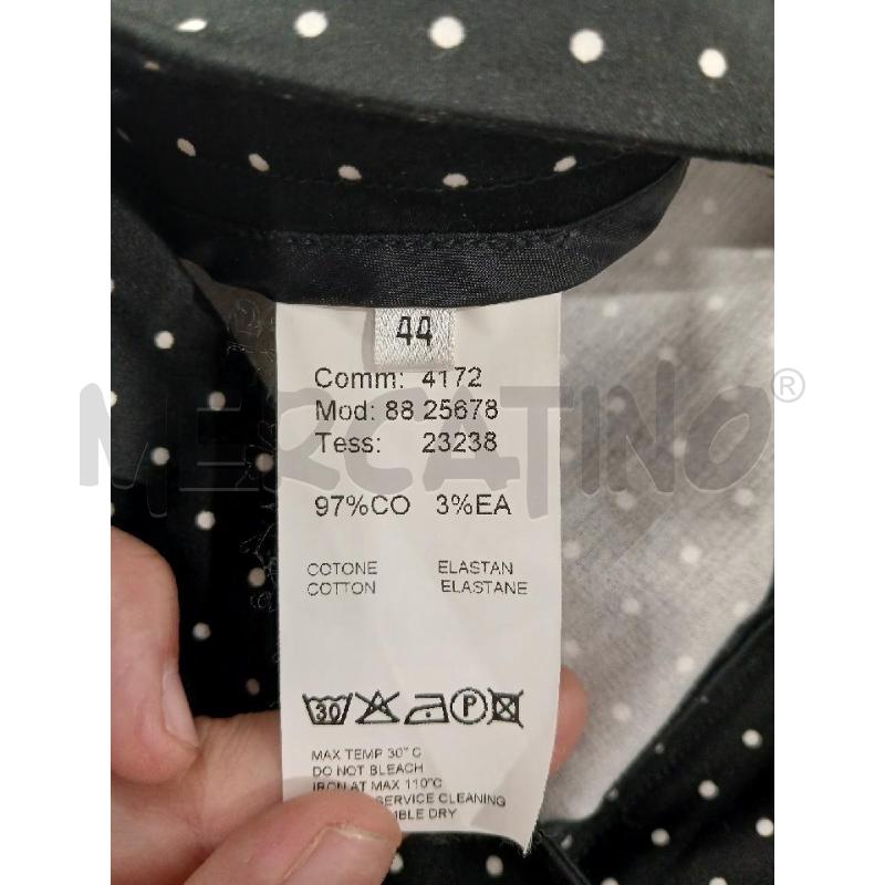GONNA CERRUTI 1881 NERA POIS BIANCHI IN COTONE | Mercatino dell'Usato Salerno fratte 3