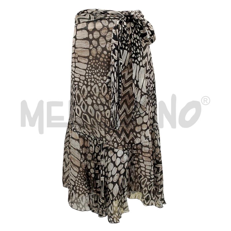 GONNA COCCAPANI NERA/BEIGE DIS. ANIMALIER IN SETA | Mercatino dell'Usato Salerno fratte 1