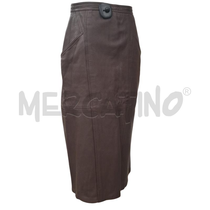 GONNA PELLE MARRONE MOD. LUNGO | Mercatino dell'Usato Salerno fratte 1