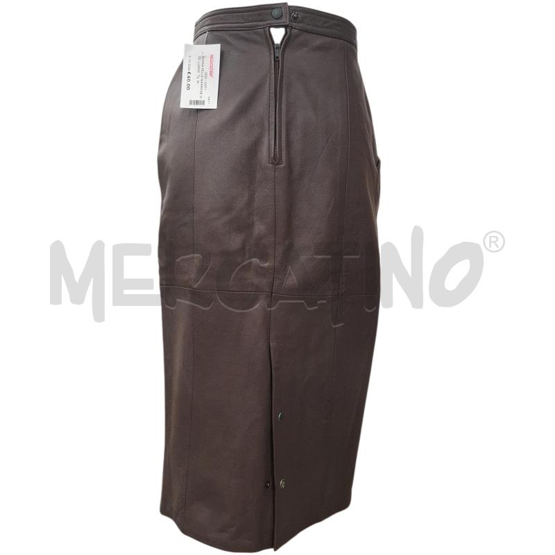 GONNA PELLE MARRONE MOD. LUNGO | Mercatino dell'Usato Salerno fratte 2