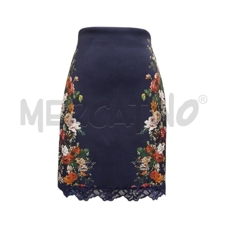 GONNA ZARA BASE BLU LATERALI CON FIORI | Mercatino dell'Usato Salerno fratte 1