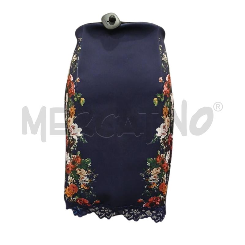GONNA ZARA BASE BLU LATERALI CON FIORI | Mercatino dell'Usato Salerno fratte 2