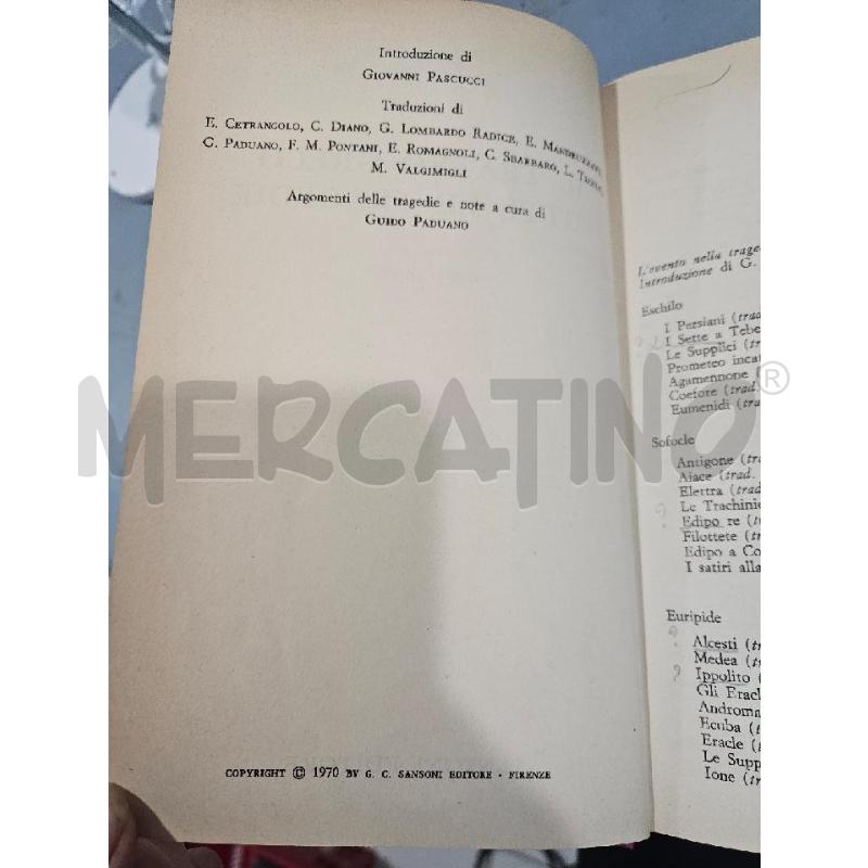 IL TEATRO GRECO TUTTE LE TRAGEDIE SANSONI 1970 | Mercatino dell'Usato Salerno fratte 4