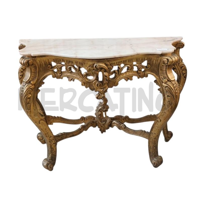 INGRESSO CONSOLLE LEGNO E MARMO ROSA CON SPECCHIO | Mercatino dell'Usato Salerno fratte 1