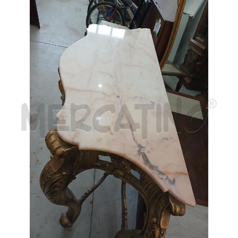 INGRESSO CONSOLLE LEGNO E MARMO ROSA CON SPECCHIO | Mercatino dell'Usato Salerno fratte 2