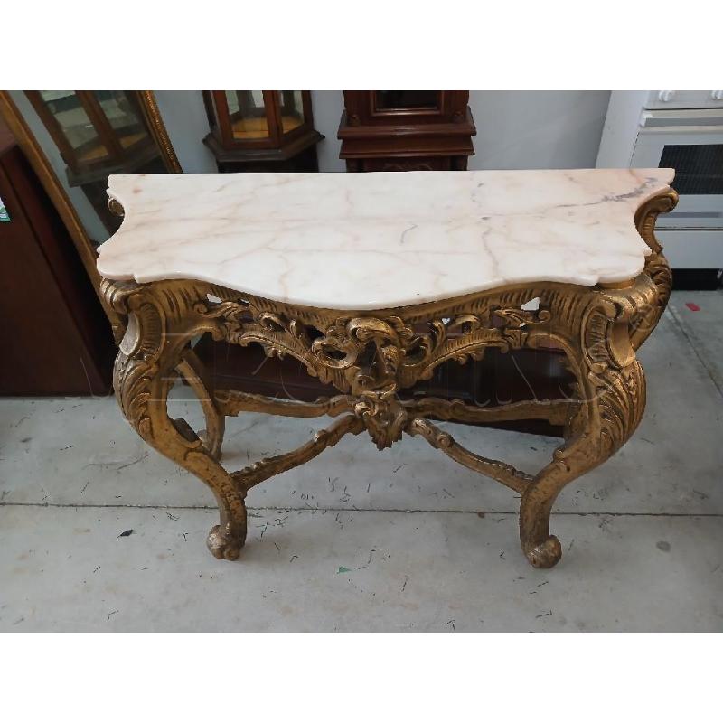 INGRESSO CONSOLLE LEGNO E MARMO ROSA CON SPECCHIO | Mercatino dell'Usato Salerno fratte 3
