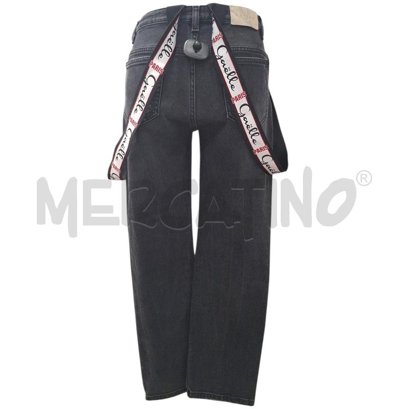 JEANS DONNA GAELLE PARIS NERO CON BRETELLE | Mercatino dell'Usato Salerno fratte 2