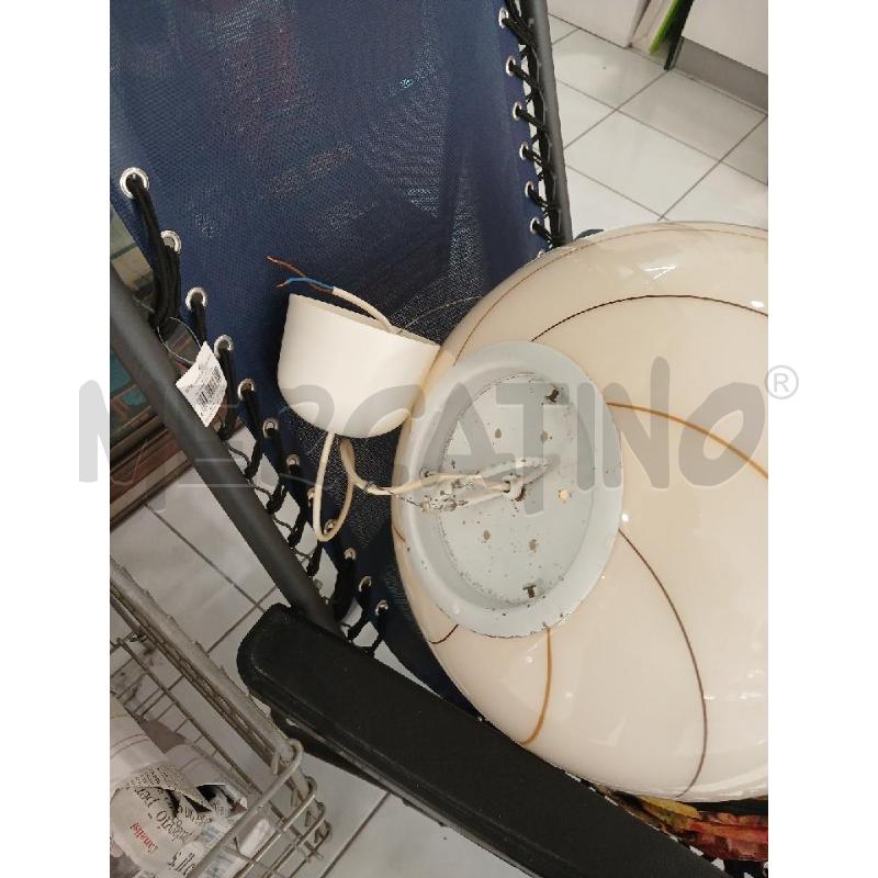 LAMPADARIO TONDO VETRO BEIGE  | Mercatino dell'Usato Salerno fratte 2