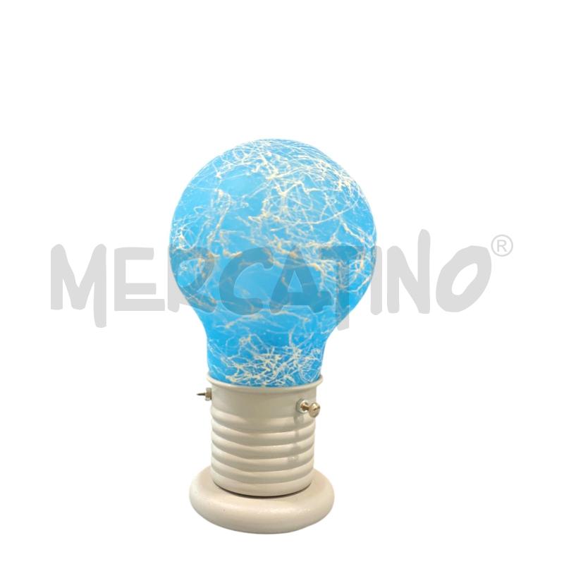 LAMPADA ABAT JOUR LAMPADINA BLU VETRO  | Mercatino dell'Usato Salerno fratte 1