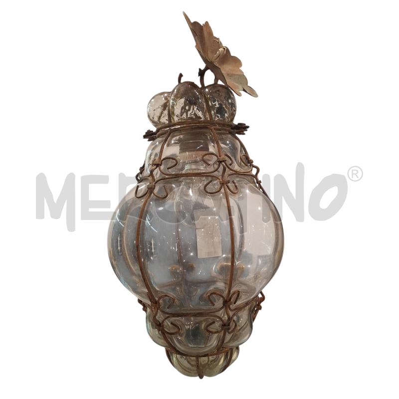 LAMPADA A SOSPENSIONE MURANO VETRO INGABBIATO TRASPARENTE | Mercatino dell'Usato Salerno fratte 1