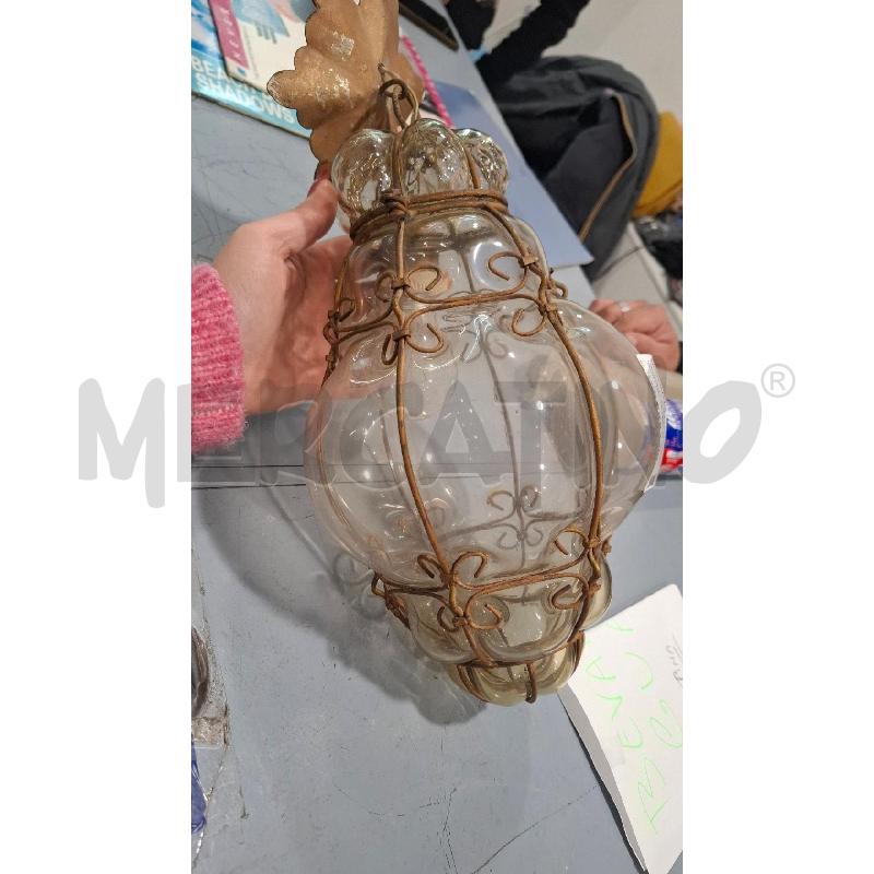 LAMPADA A SOSPENSIONE MURANO VETRO INGABBIATO TRASPARENTE | Mercatino dell'Usato Salerno fratte 3