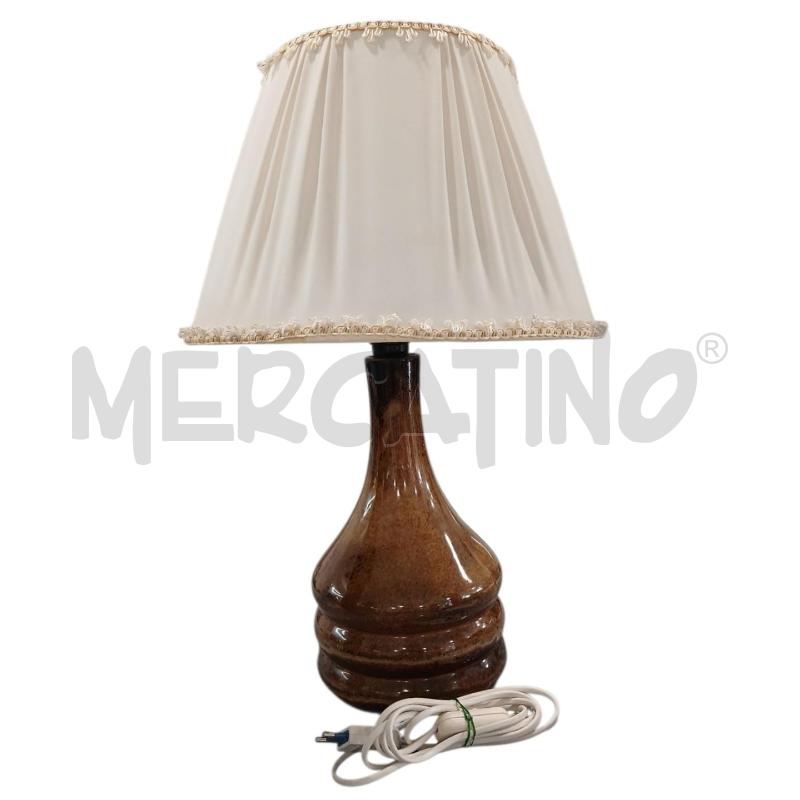 LAMPADA DA TAVOLO BASE CERAMICA SMALTATA MARORNE  | Mercatino dell'Usato Salerno fratte 1