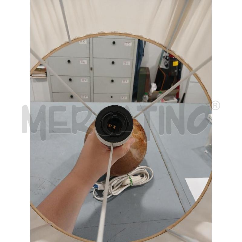 LAMPADA DA TAVOLO BASE CERAMICA SMALTATA MARORNE  | Mercatino dell'Usato Salerno fratte 3