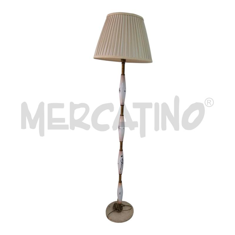 LAMPADA PIANTANA STELO IN BRONZO E CERAMICA STILE GIO PONTI | Mercatino dell'Usato Salerno fratte 1