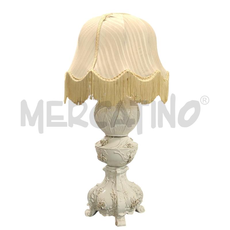 LAMPADA PORCELLNA 80CM BIANCA CON FIORI  | Mercatino dell'Usato Salerno fratte 1