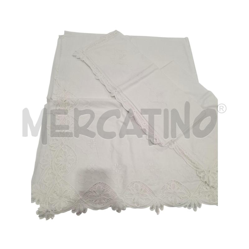 LENZUOLO MATRIMONIALE + 2 FEDERE BIANCO BORDO RIMACATO | Mercatino dell'Usato Salerno fratte 1