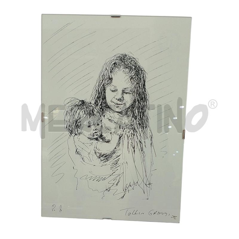LITOGRAFIA TULLIO GRASSI BAMBINA IN BRACCIO | Mercatino dell'Usato Salerno fratte 1
