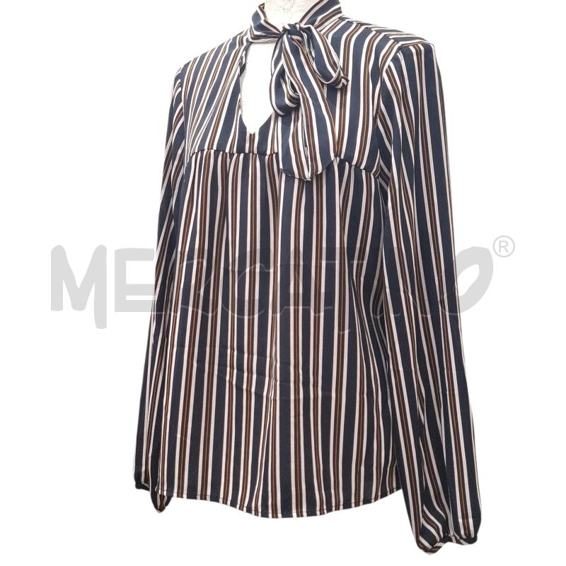 MAGLIA DONNA CAMAIEU RIGHE BLU ROSA MARRONCINE | Mercatino dell'Usato Salerno fratte 1