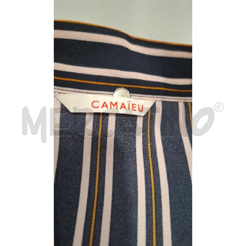 MAGLIA DONNA CAMAIEU RIGHE BLU ROSA MARRONCINE | Mercatino dell'Usato Salerno fratte 3