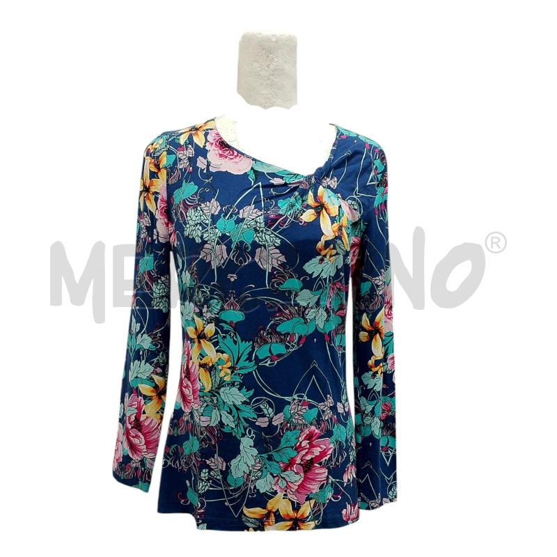 MAGLIA DONNA CAMOMILLA BASE BLU DIS. FIORI COL. | Mercatino dell'Usato Salerno fratte 1