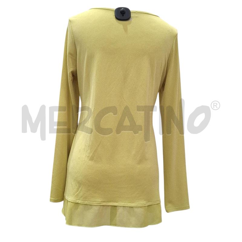 MAGLIA DONNA CAMOMILLA GIALLO EVID. DISEGNO TORRE EIFFEL | Mercatino dell'Usato Salerno fratte 2