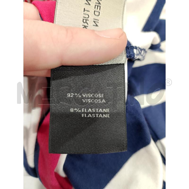 MAGLIA DONNA CAMOMILLA RIGHE BLU BIANCHE ROSSE NODO ALLA MARINARA APPL. | Mercatino dell'Usato Salerno fratte 4