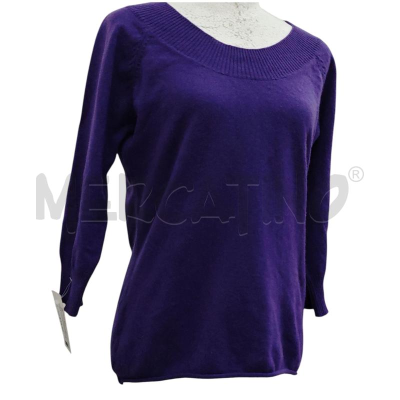 MAGLIA DONNA CAPUA VIOLA 100X100 CASHMERE | Mercatino dell'Usato Salerno fratte 1
