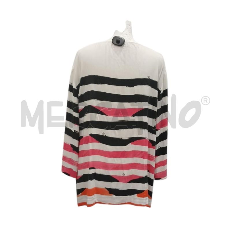 MAGLIA DONNA FAY BASE BIANCA RIGHE NERE ROSA | Mercatino dell'Usato Salerno fratte 2