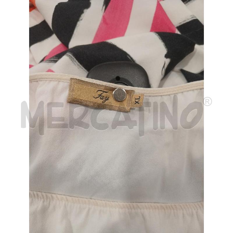 MAGLIA DONNA FAY BASE BIANCA RIGHE NERE ROSA | Mercatino dell'Usato Salerno fratte 3