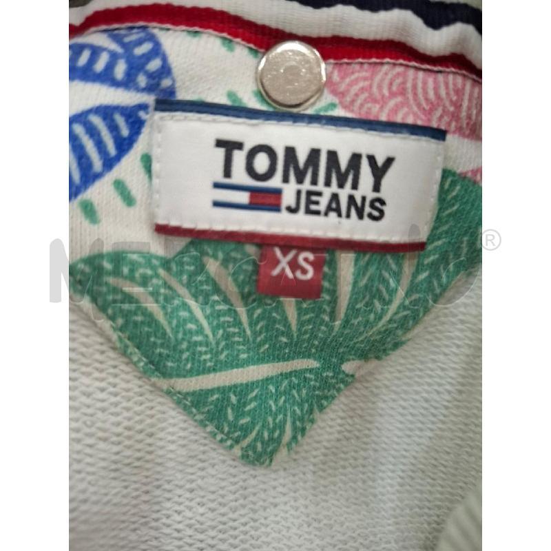 MAGLIA DONNA TOMMY JEANS VERDE MENTA FOGLIE DISEGNATE | Mercatino dell'Usato Salerno fratte 3