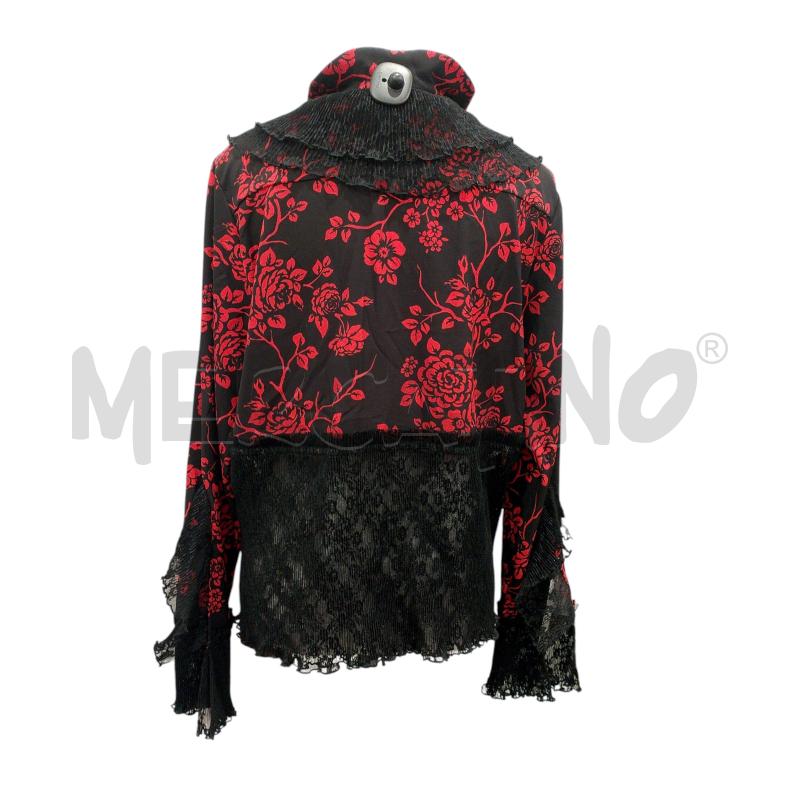 MAGLIA DONNA  GIUSEPPE DI MORABITO NERA ROSE ROSSE 100X100 SETA | Mercatino dell'Usato Salerno fratte 2
