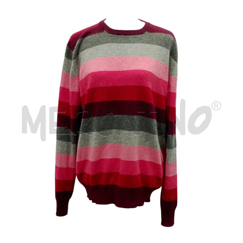 MAGLIA UOMO C.D.C RIGHE BORDEAUX GRIGIO ROSA CASHMERE | Mercatino dell'Usato Salerno fratte 1