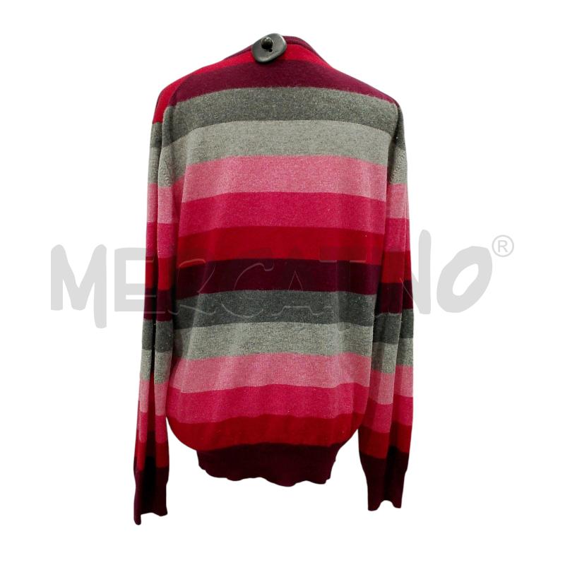MAGLIA UOMO C.D.C RIGHE BORDEAUX GRIGIO ROSA CASHMERE | Mercatino dell'Usato Salerno fratte 2